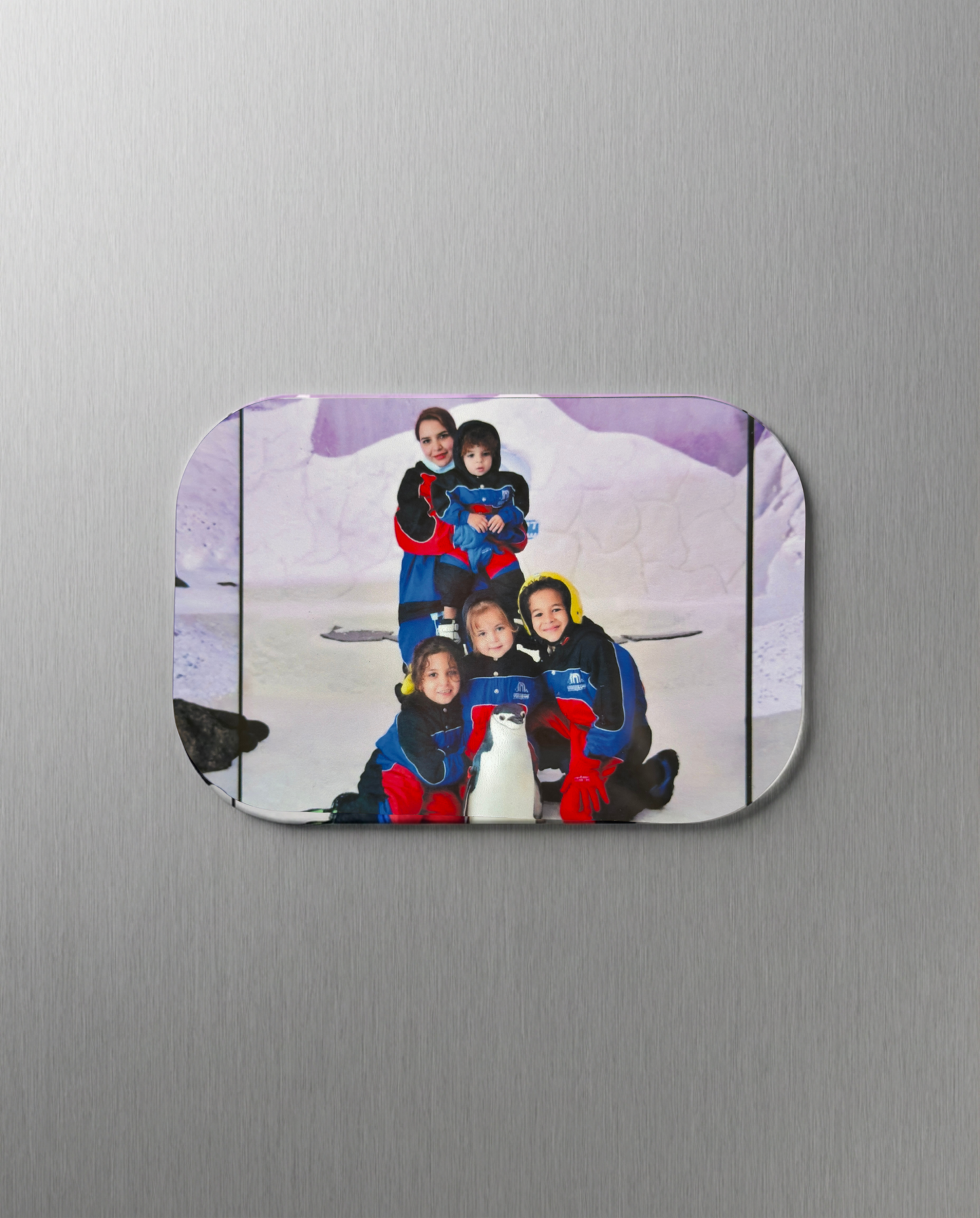 Personalized photo fridge magnet printed on aluminum panel in UAE