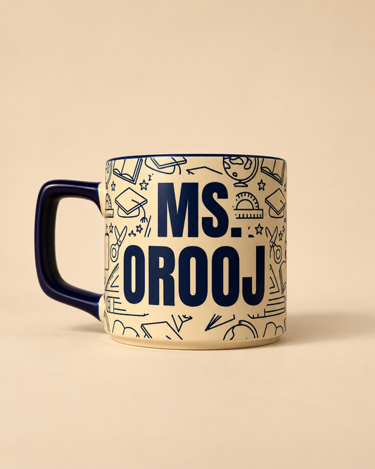 Custom Teacher Name Mug – School Design Teacher's Day Gift UAE