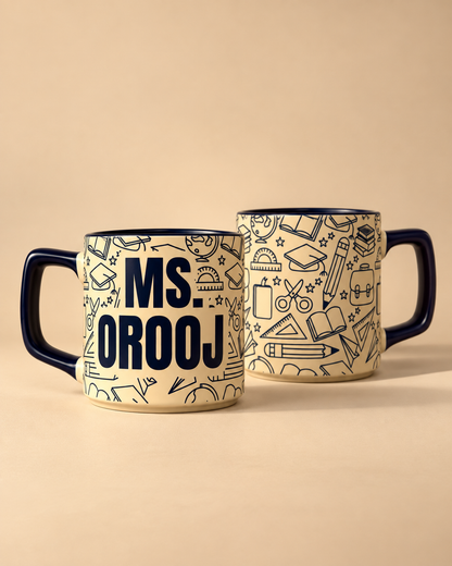 Custom Teacher Name Mug – School Design Teacher's Day Gift UAE