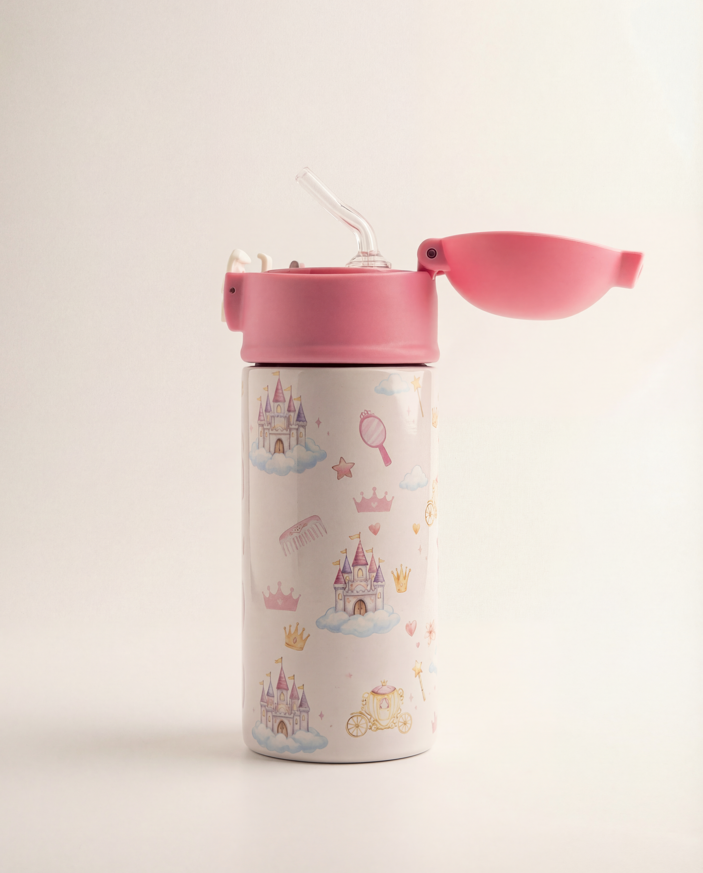 Personalized Kids Water Bottle 360ml – Pink Cap | Next Day Delivery UAE