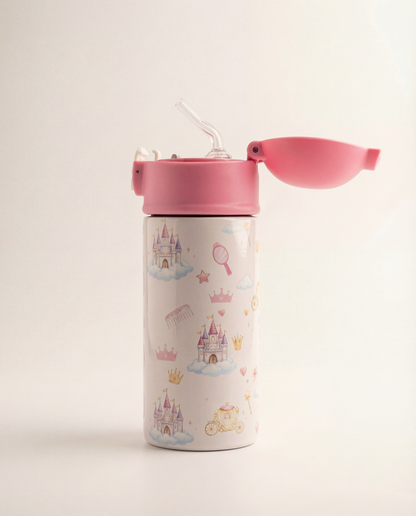 Personalized Kids Water Bottle 360ml – Pink Cap | Next Day Delivery UAE