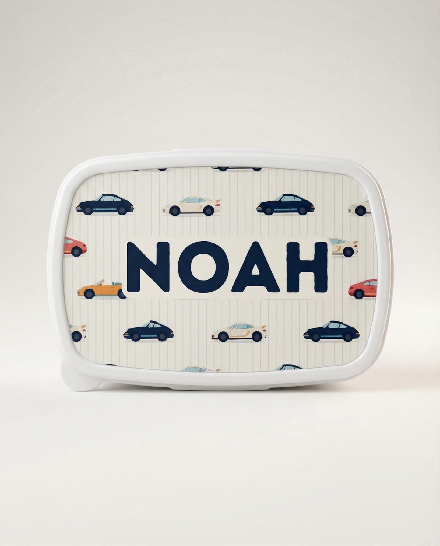 Blue BPA-free personalized kids lunch box with custom name – school snack box UAE