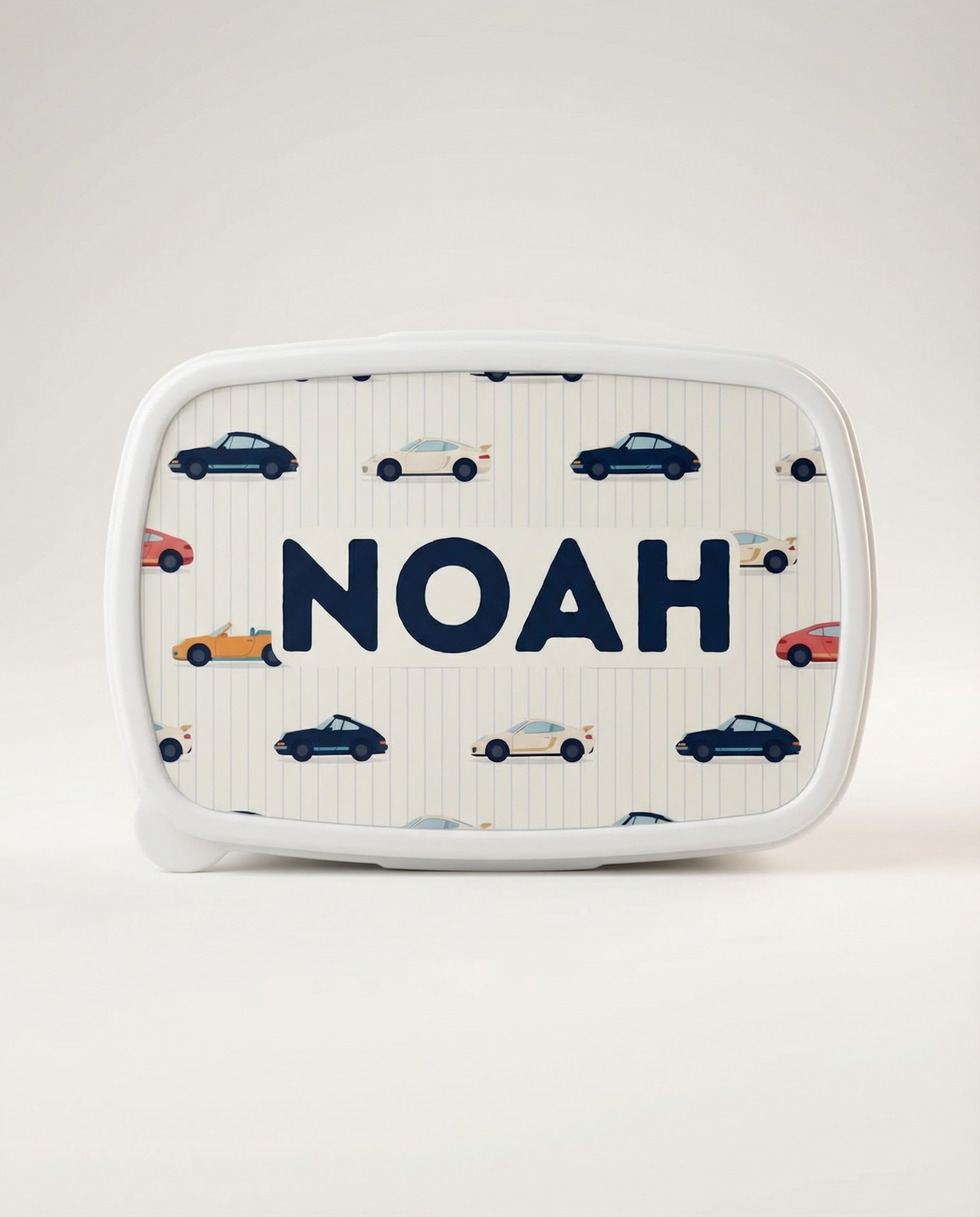 Blue BPA-free personalized kids lunch box with custom name – school snack box UAE