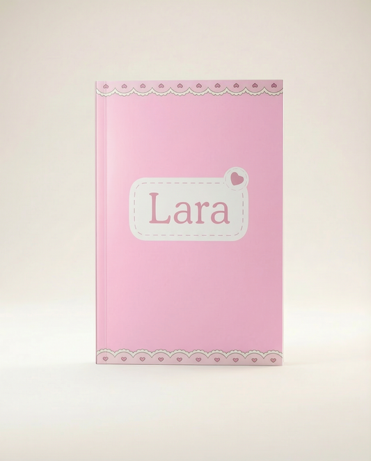 Personalized paper notebook with custom name pastel cover in UAE
