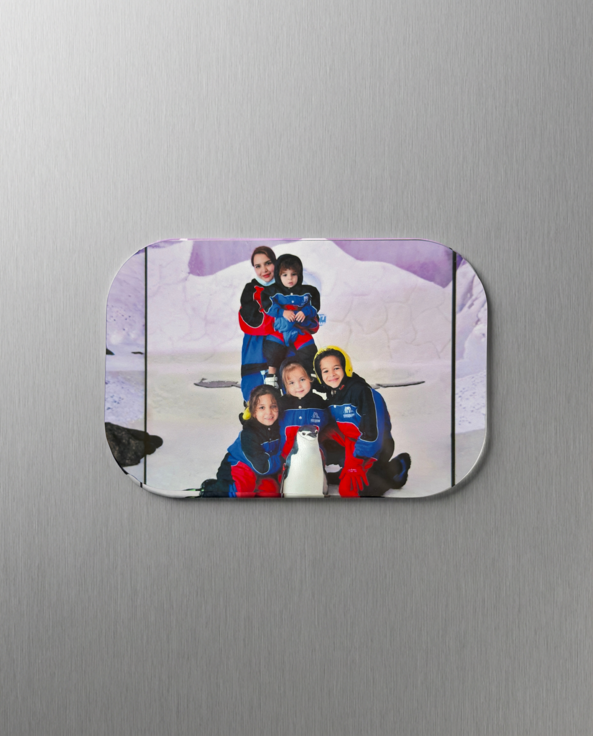 Personalized photo fridge magnet printed on aluminum panel in UAE
