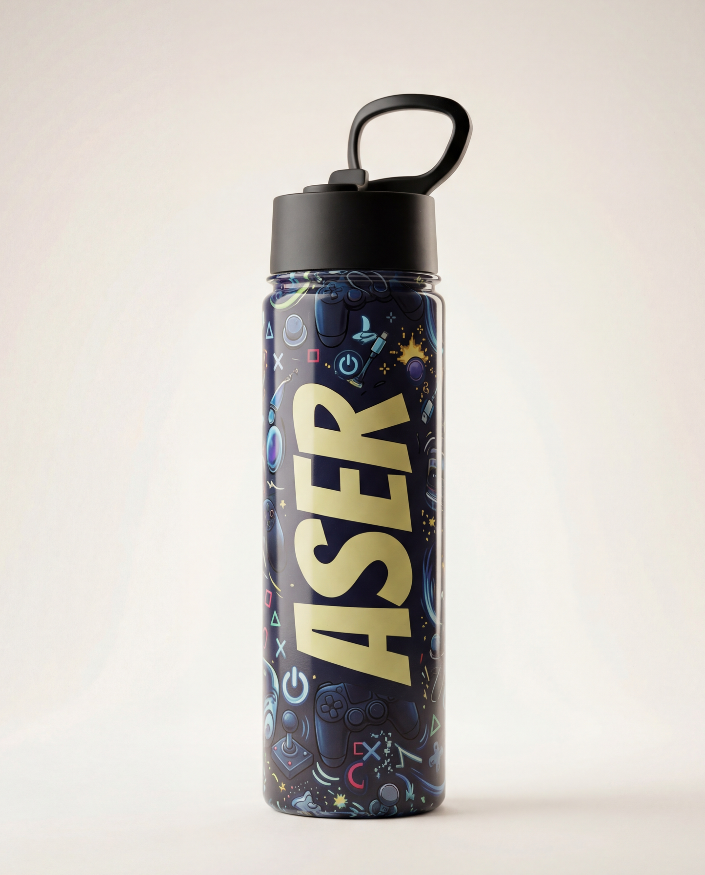 Personalized stainless steel water bottle 650ml with custom name in UAE
